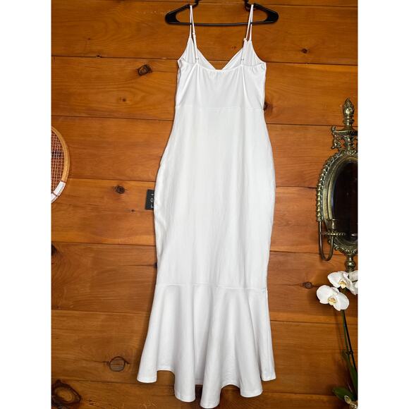 NWOT Lulus Stun Like Me White Bodycon Trumpet Hem Midi Dress Gala Banquet Sz S - Picture 5 of 7